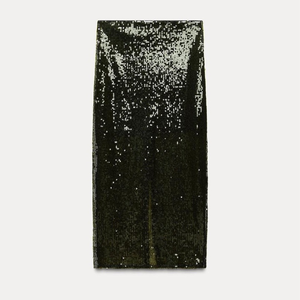 New With Tags Zara Medium Sequin Midi Skirt